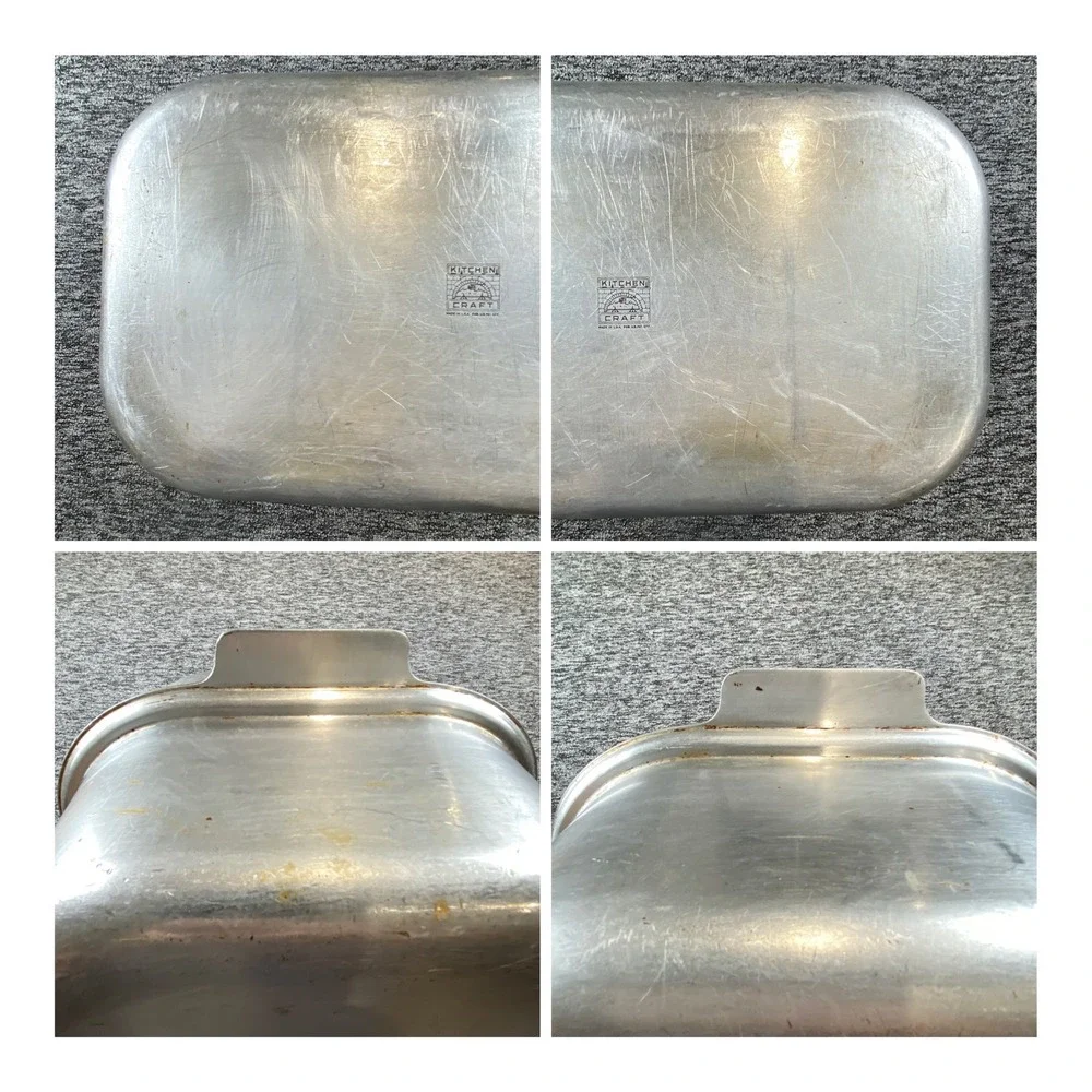 Vintage Kitchen Craft Aluminum Roast Oven Roaster 1940s 1950s USA 18.75 Inch